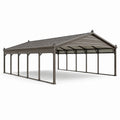 Stahl Carport Rechteckig 600x300cm Polycarbonat Grau