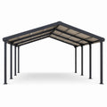 Rechteckiges Carport 600x300 cm aus Stahl mit Polycarbonatdach schwarz