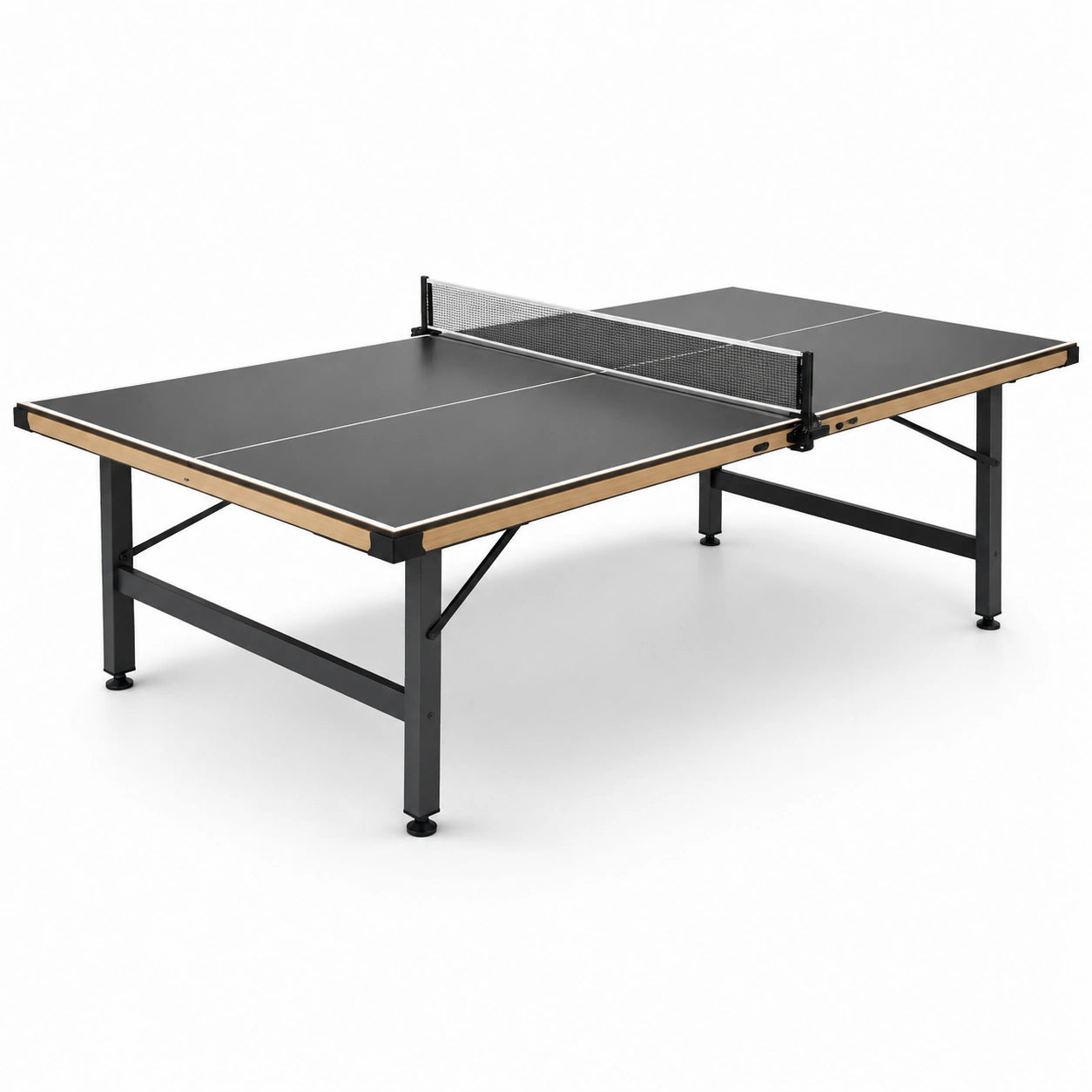 Tischtennistisch rechteckig 274x153x76 cm MDF Stahl Schwarz