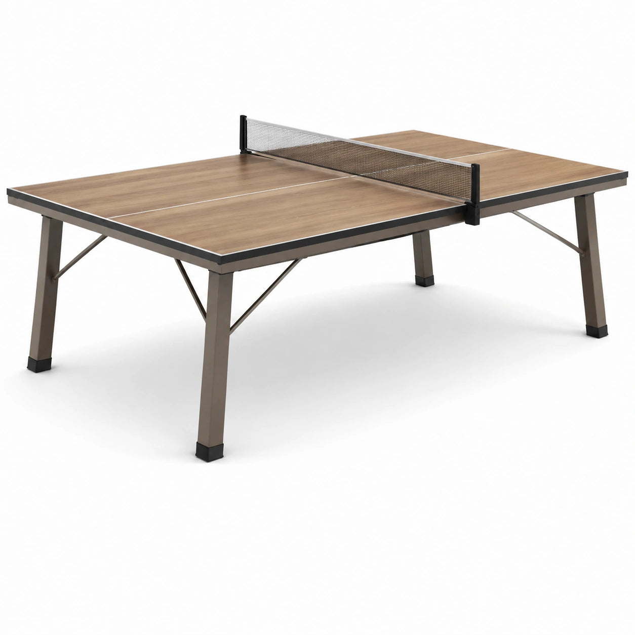 Tischtennistisch Holzoptik Stahlrahmen 274x152.5x76 cm