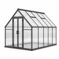 Gewächshaus Aluminiumrahmen Polycarbonatplatten 200x150x190 cm Grau