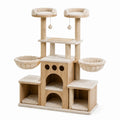 Kratzbaum aus MDF-Holz und Sisal in Beige