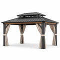 Quadratischer Pavillon mit Stahlrahmen und Aluminiumdach 300x300x250 cm