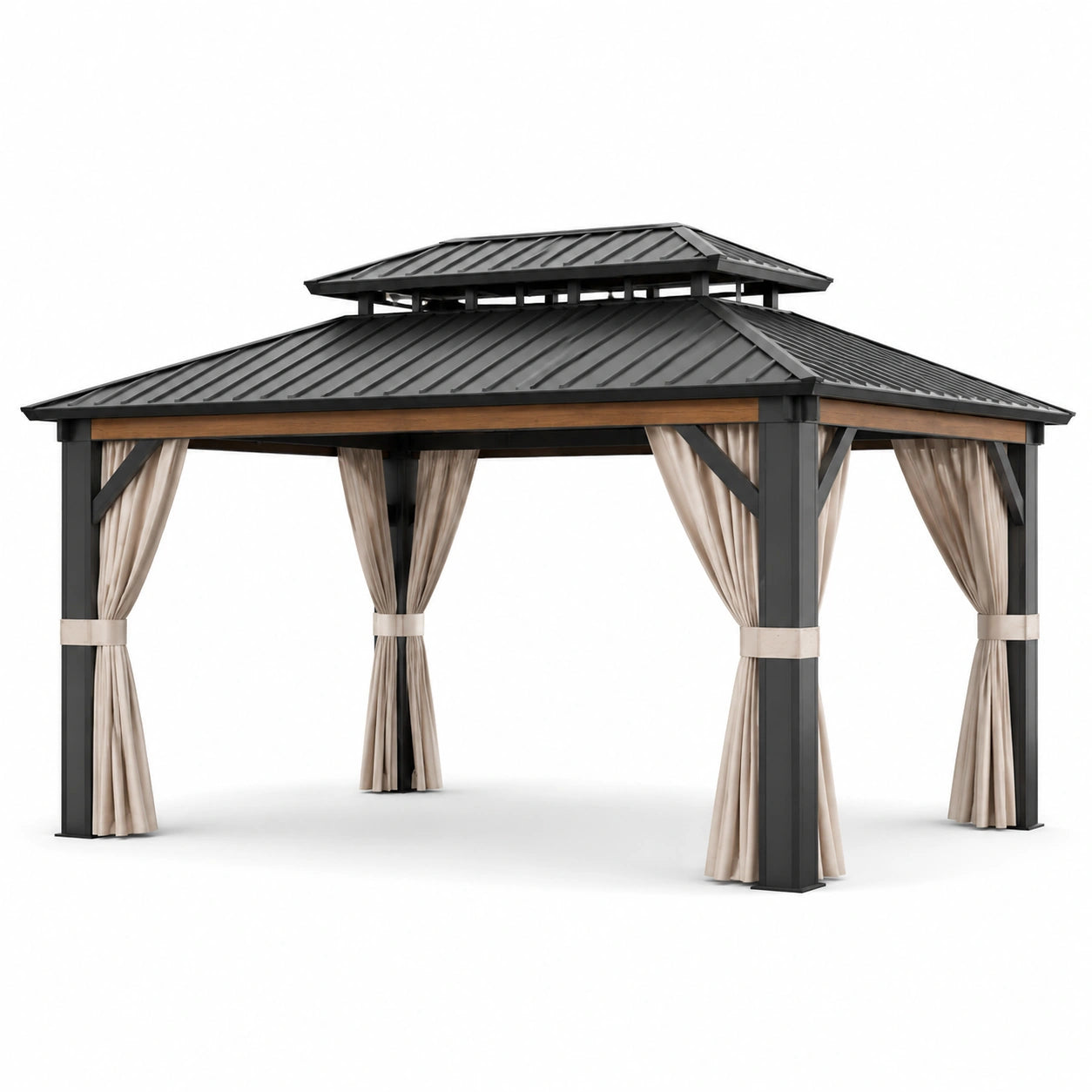 Quadratischer Pavillon mit Stahlrahmen und Aluminiumdach 300x300x250 cm