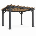 Aluminium Pergola 300x300 cm mit Holzoptik