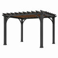 Pergola Rechteckig 300x400 cm Aluminium Stahl Grau