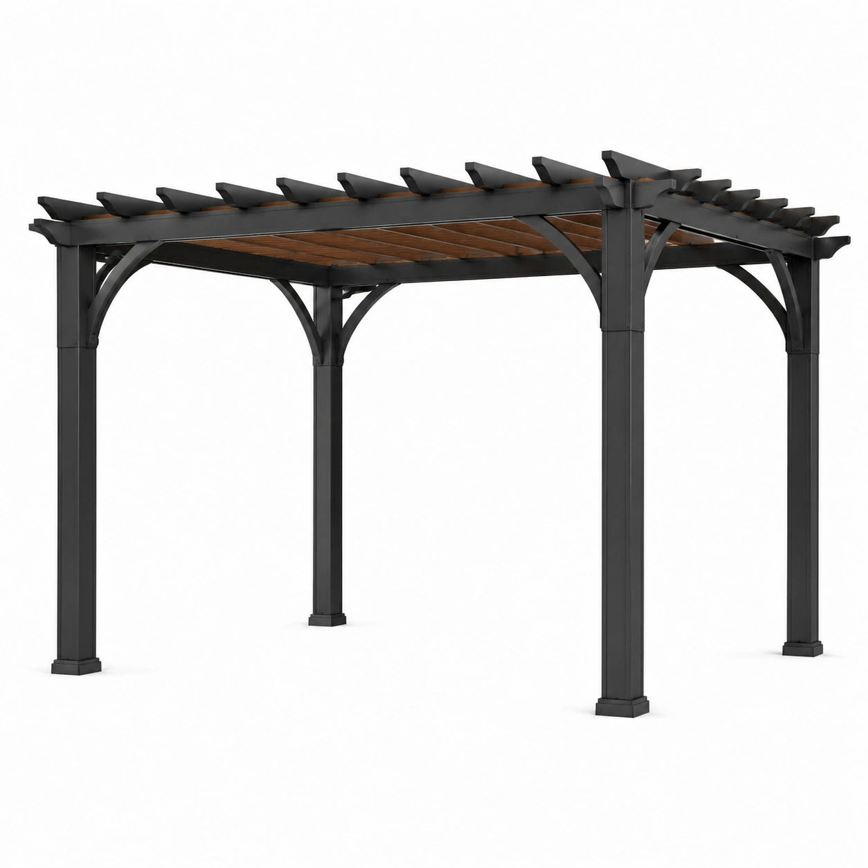 Pergola Rechteckig 300x400 cm Aluminium Stahl Grau