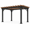 Gartenpergola 300x300cm Aluminium Kiefernholz Schwarz